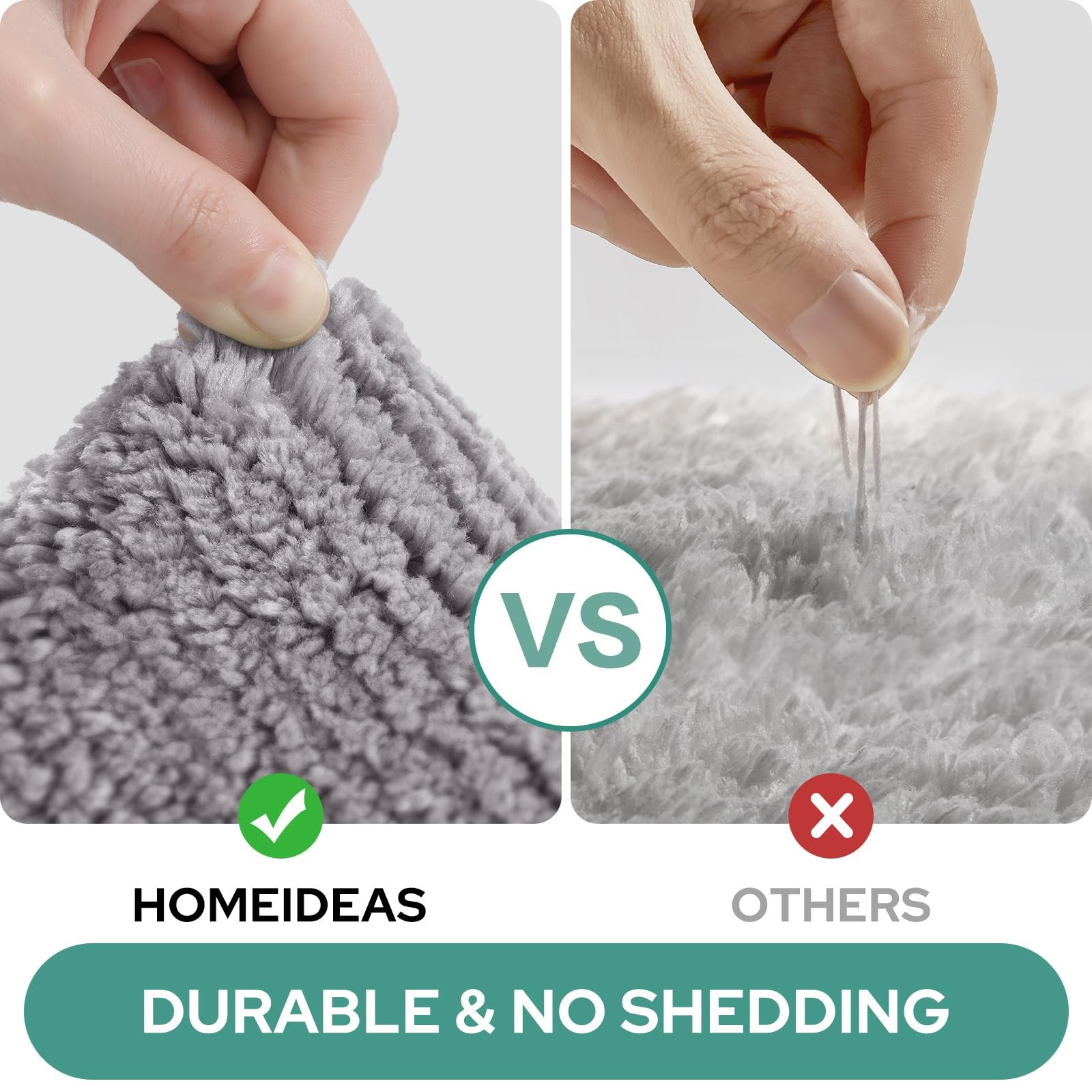 HOMEIDEAS Bathroom Rugs Sets 2 Piece, Soft and Water Absorbent Microfiber