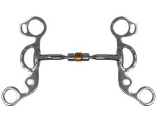 Showman Comfort Jointed Copper Roller Short Shank Snaffle Curb Bit
