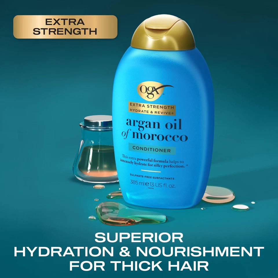 Argan Oil of Morocco Hydrate & Revive Conditioner, Silk, SulfateFree, 385ml - Image 3 of 4