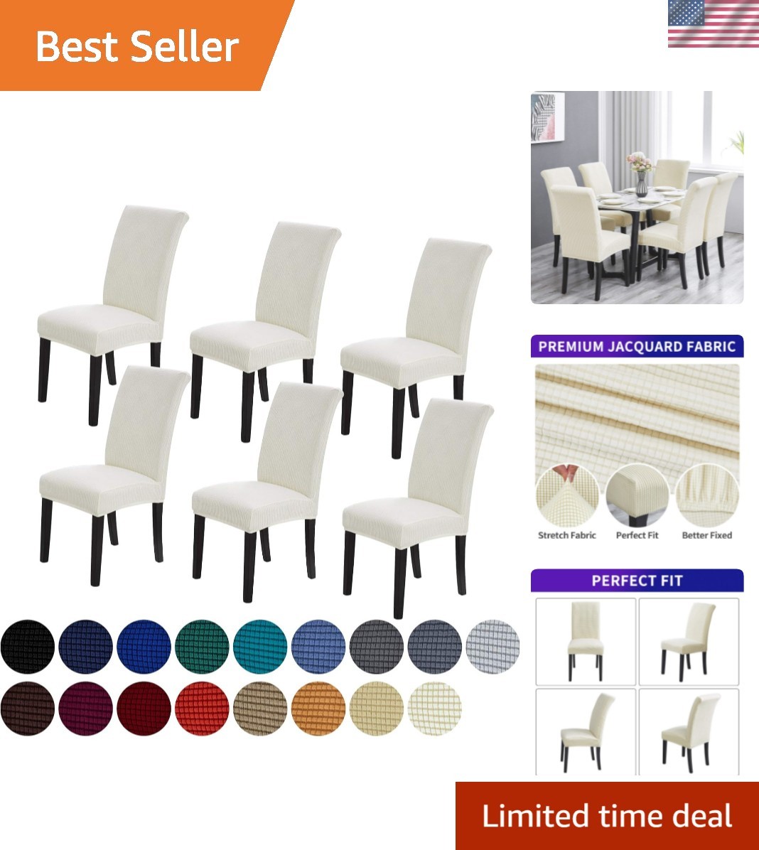 Covers For Dining Room Set Of 6, Removable Washable Dining R