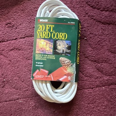 Woods 20 ft 16/3 Gauge Outdoor Extension Cord Grounded 125V 13A White
