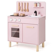 Kids Kitchen Playset w/ Light up Stove  Cooking Sounds Oven Sink Faucet