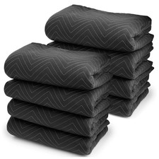 8 Moving Blankets Furniture Pads - Ultra Thick Pro - Black 80" x 72"