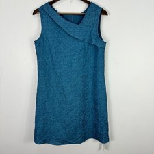 Cupshe Mini Shift Dress Womens Small Blue Sleeveless Crinkle Resort Chic NWT