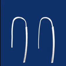 FAS 925 Sterling Silver Threader Earrings 2" Modern Elegant Sleek Design