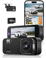 4K+1080P front and rear dashcam, with WiFi, built in 32GB card, gravity sensor