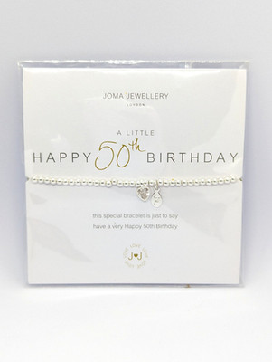 Joma Jewellery Happy 50th Birthday Armband, silberfarben Herz Geschenk Armband
