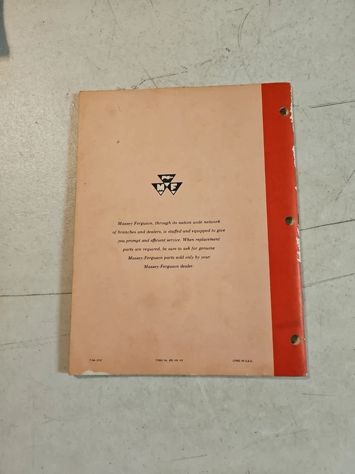 Vintage 1961 Massey Ferguson 35 Diesel Tractor Owners Manual - Image 3 of 4
