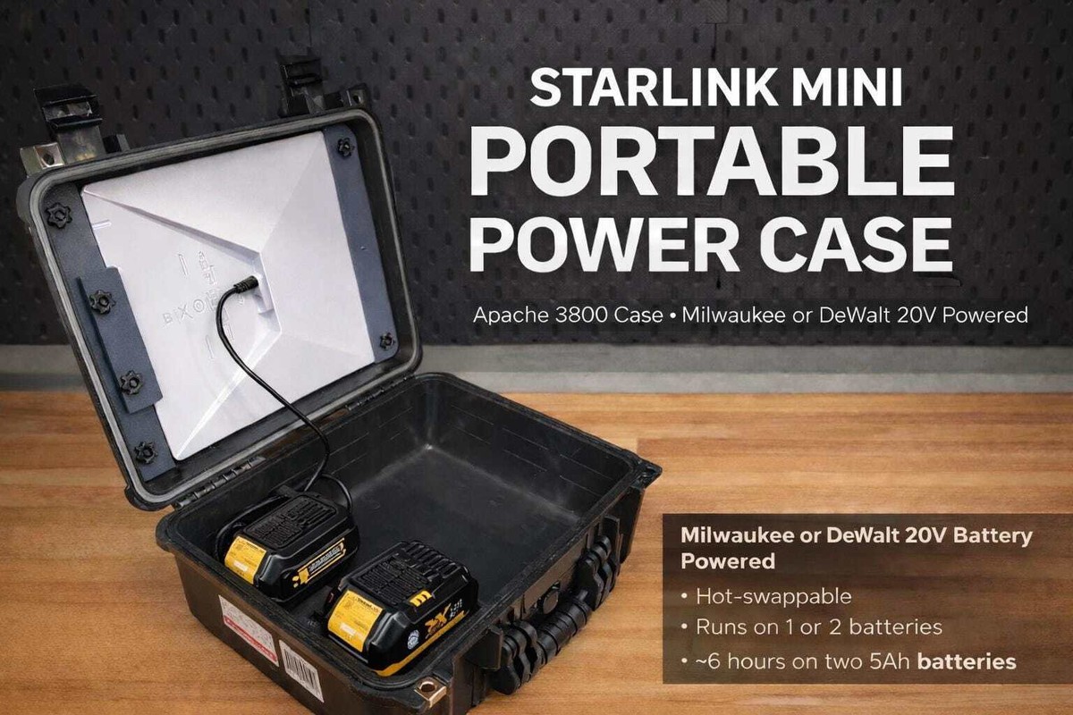 Starlink Mini Portable Case & Battery Power Solution | Apache 3800