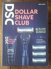 Dollar Shave Club 6 Blade Razor Extra Close Bundle Shave Butter 4 Cartridges NEW