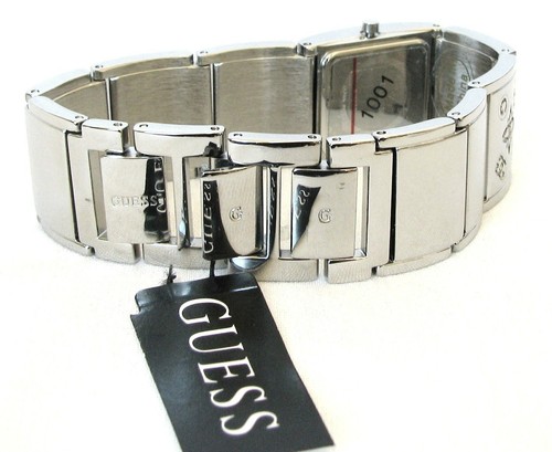 NEW GUESS FANCY LOGO SIGNATURE POLISHED SILVER TONE BRACELET WATCH W10197G1 - Picture 6 of 8