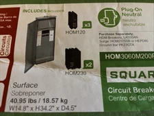Square D Homeline 200 -Amp 30 -Spaces 60 -Circuit Outdoor Main Breaker