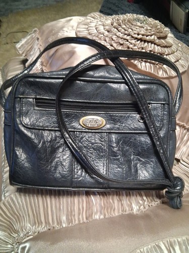 TR Bentlley Black Leather Small Tote And Crossbody Purse
