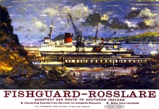 Fishguard Rosslare shorest sea route to southern ireland Western   Poster Print