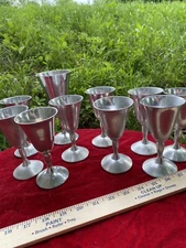 10 Goblets 1 - 7” & 9- 5.5”Planter Silverstone Goblets Spain Sterling?G34