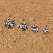 925 Sterling Silver Flower Bead Cap Bracelet Neckalce Spacer DIY