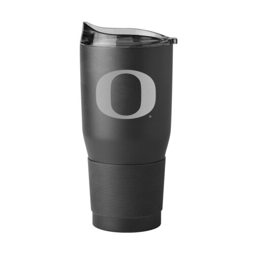 Oregon Ducks 30oz Etch Black Powder Coat Steel Travel Tumbler
