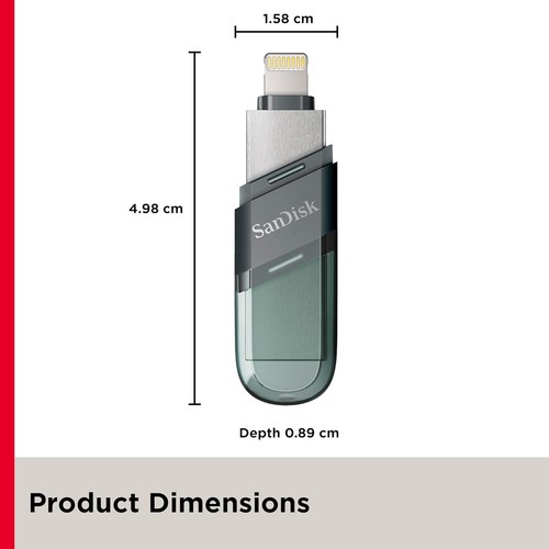 SanDisk iXpand Flash Drive Flip USB 3.0/USB 3.1 Gen 1 256GB for iOS and Windows - Picture 7 of 7