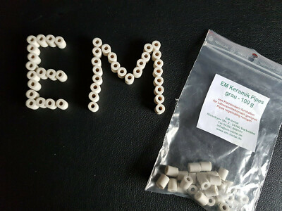 EM Keramik Pipes grau 100g, ca 70 Stück+ ausführlicher Anwenderbroschüre