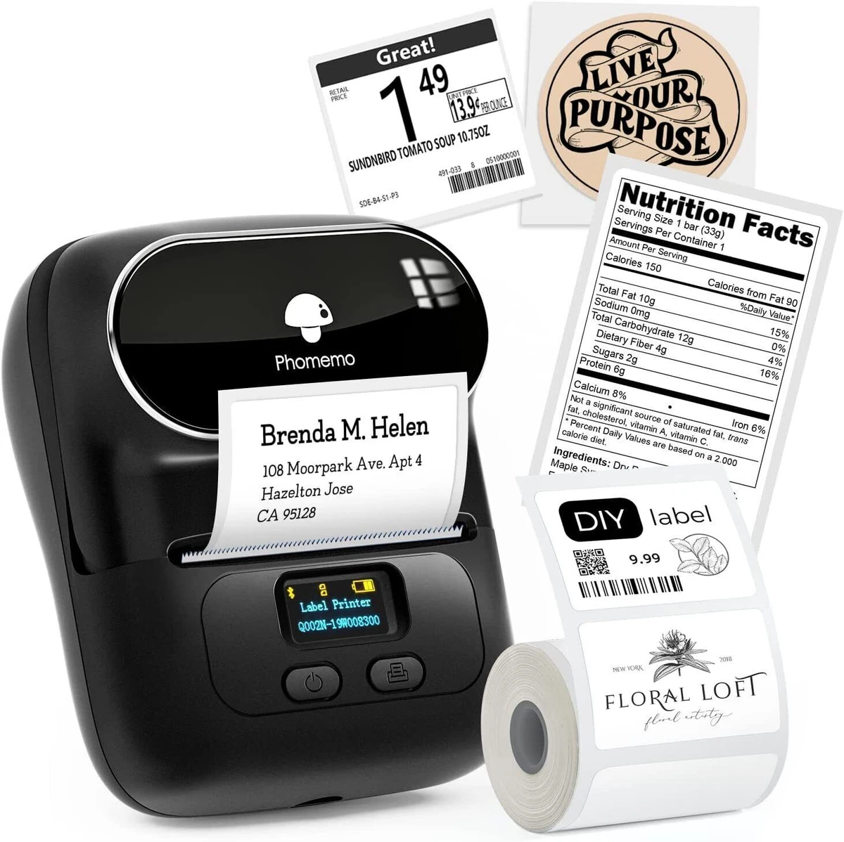 Phomemo M110 Label Maker Machine Thermal Bluetooth Label sticker Printer LOT