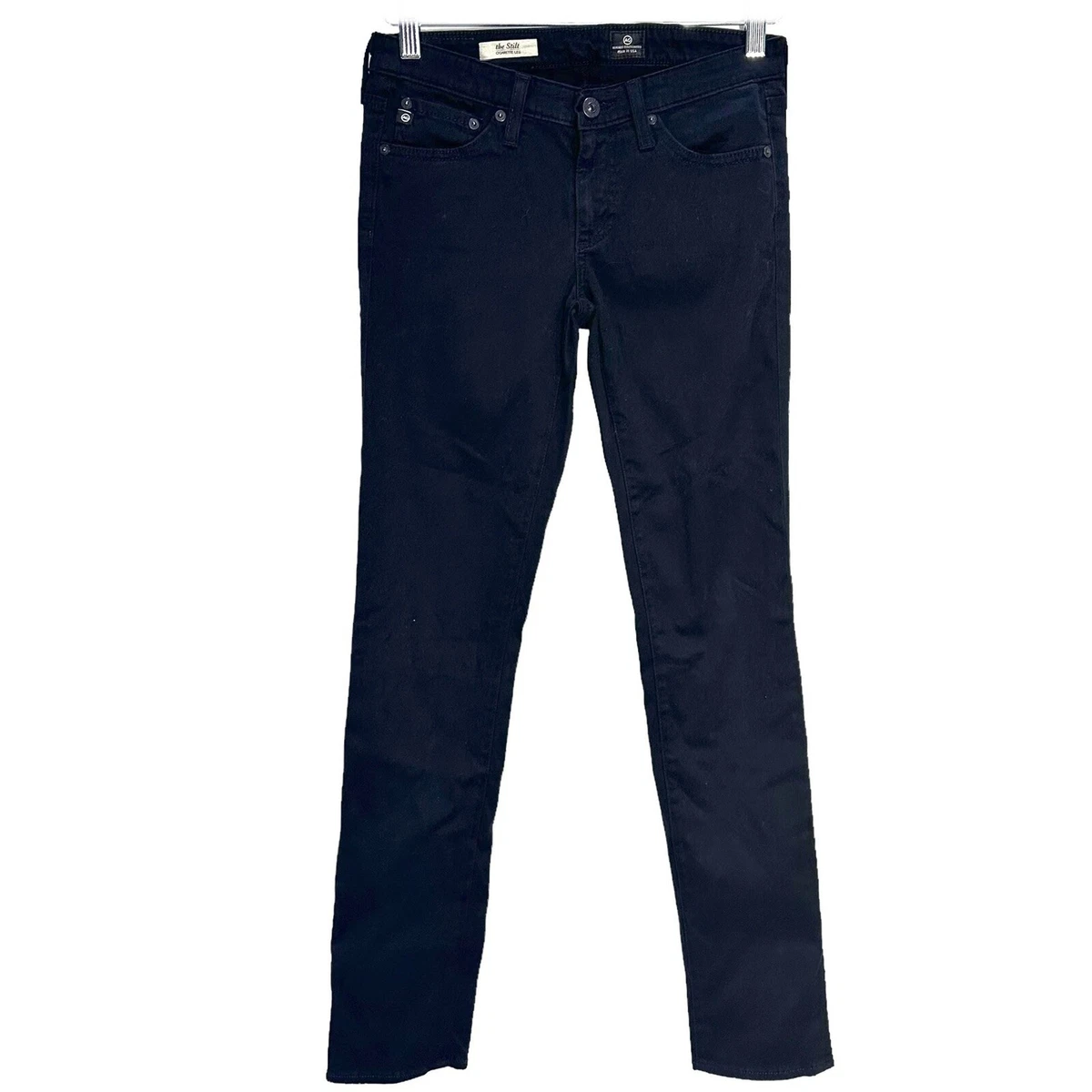 AG Adriano Goldschmied THE STILT CIGARETTE LEG Low Rise Jeans Black Sz 26R USA
