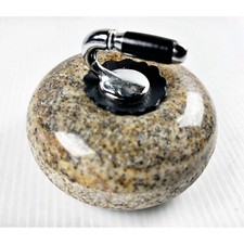 Curling Rock Granite Stone Small 3-3/8  Heavy
