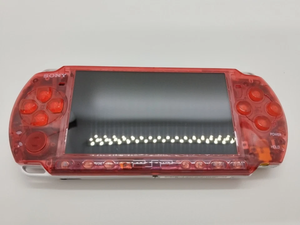 Sony PSP-3000 Playstation Portable Handheld Console Clear Red Shell Custom - Image 3 of 4