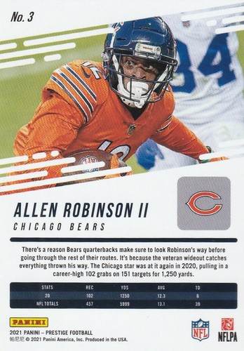 2021 Prestige Base #3 Allen Robinson II - Picture 2 of 2