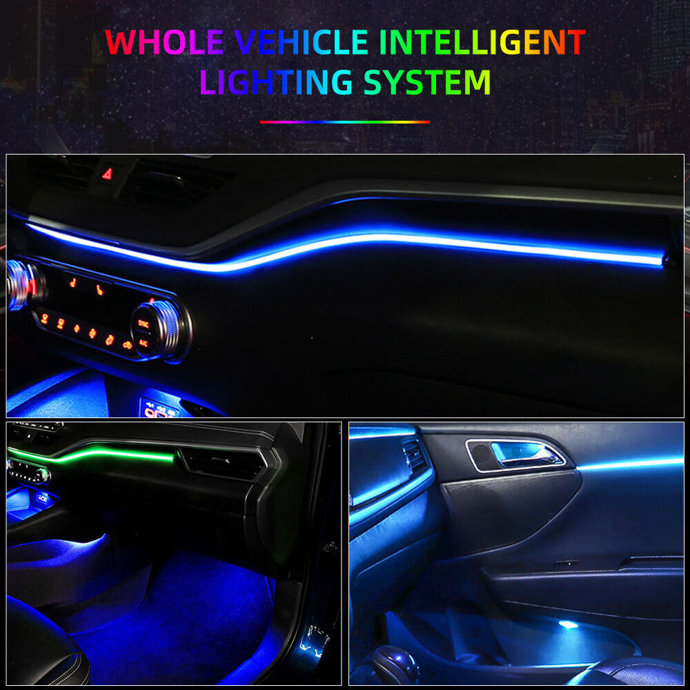 Neon Auto LED Innen leuchten RGB Umgebungs licht Glasfaser-Kit Atmosphäre  Lampen