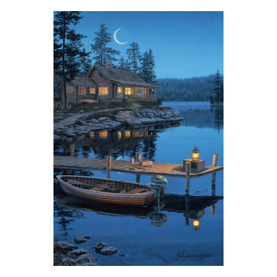 Rivers Edge Products LED Canvas Wall Art, 24'' x 16'', Fiber Optic Light Up Wall