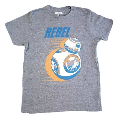BB8 Star Wars T Shirt Mens M Tee Junk Food Rebel Robot Short Sleeve Gray Cotton