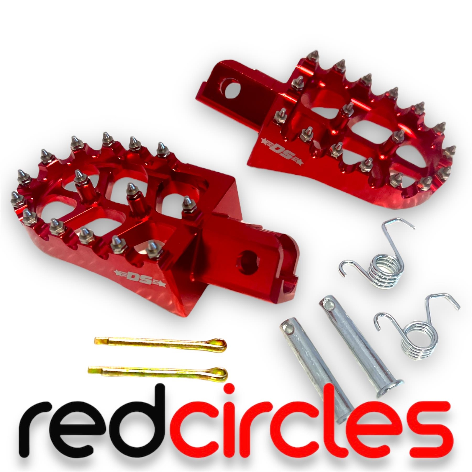 RED DEEP STATE CNC PIT BIKE GRIPPY FOOTPEGS fits 125cc 140cc 160cc