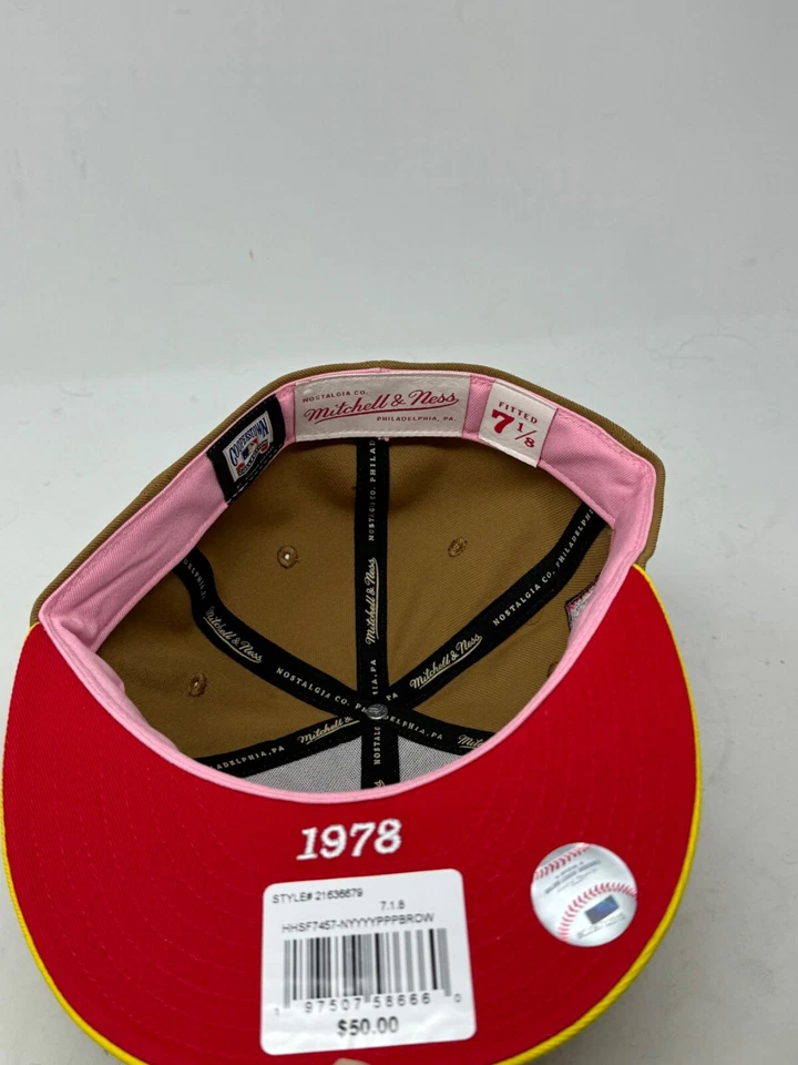 2023 Topps Chrome Mitchell And Ness New York Yankees Fitted Hat 7 1/8 With Pin - Image 3 of 3