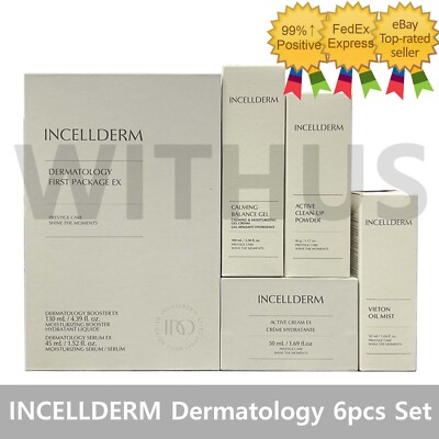 INCELLDERM Dermatology Booster Serum Cream Oil-Mist Balance Gel Cleanup 6pcs Set