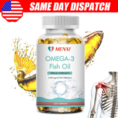 Omega 3 Fish Oil 2500mg-120 Capsules High Strength - DHA 1200mg & EPA 1300mg US