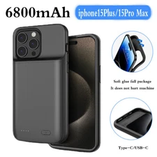 For iPhone 15 Max Pro External Battery Charger Case Power Bank Charging Cover