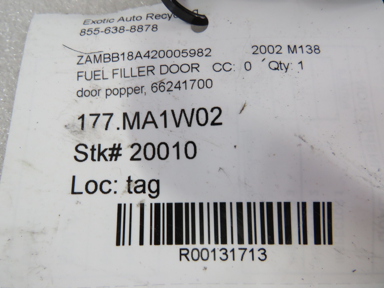 Maserati M138, Spyder, Fuel Door Popper, Used, P/N 66241700
