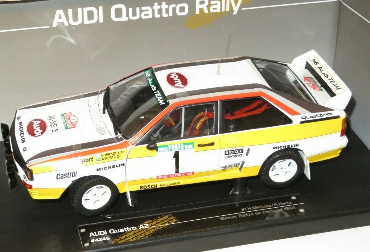 1/18 Audi Quattro A2 Audi Sport Winners Rally Portugal 1984 H.Mikkola/A.Hertz 1/18 Audi Quattro A2 Audi Sport Winners Rally Portugal 1984 H.Mikkola/A.Hertz