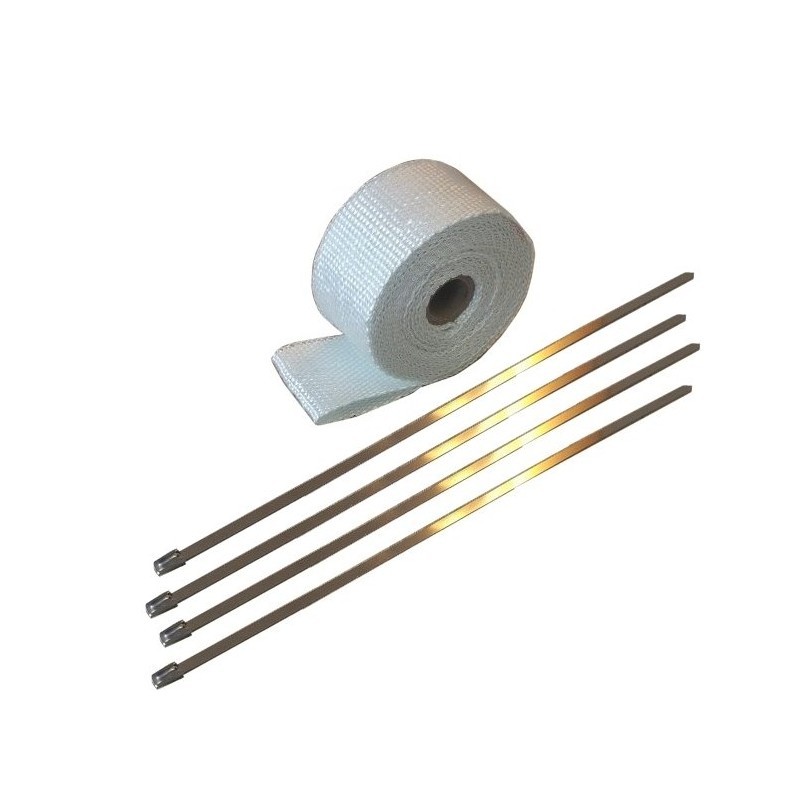 Bande thermique moto echappement blanche BRAZOLINE anti brulure pour pilote