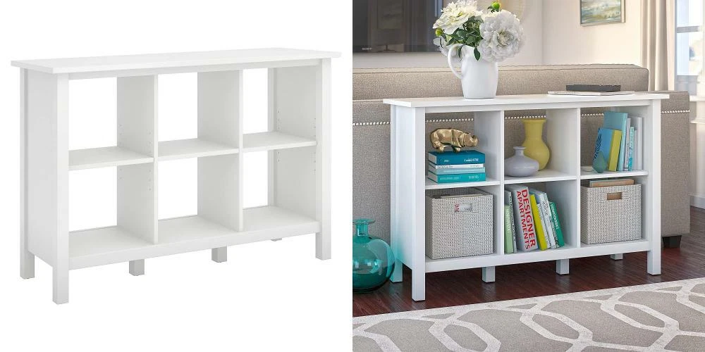 Bush furniture broadview 6 cube cheap storage bookcase in pure white