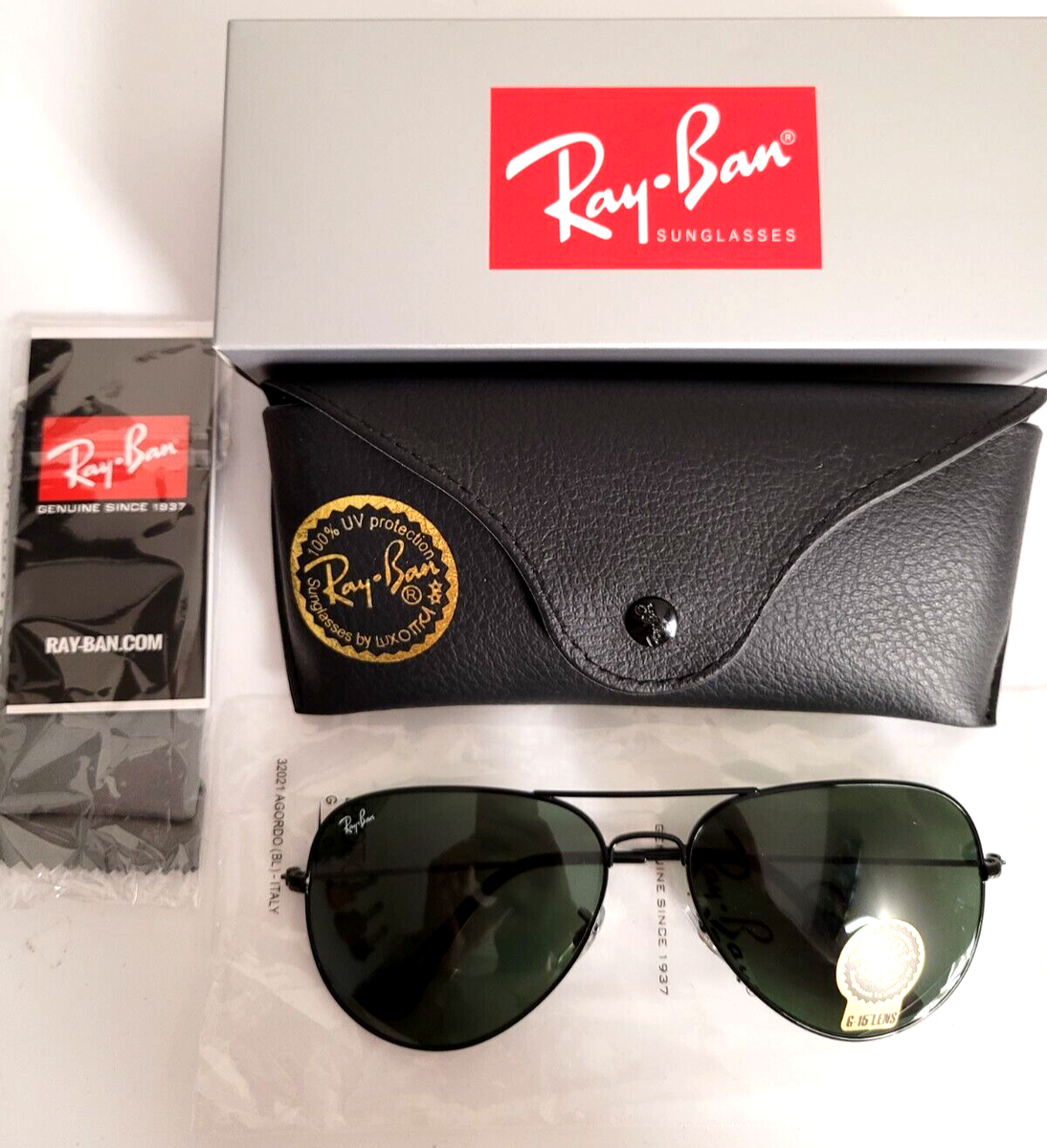 ️‍NEW Ray Ban RB3025 58mm Aviator Green Lens Unisex Sunglasses