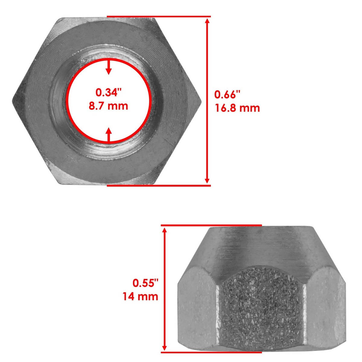 1993-2008 Honda TRX300EX Sportrax Front or Rear Wheel Lug Nut
