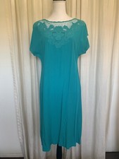 Vintage Teal Rayon Embroidered Boho Festival Dress