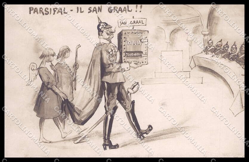 WWI WW1 Italian Propaganda Anti German Kaiser Wilhelm II cartolina ZG9493