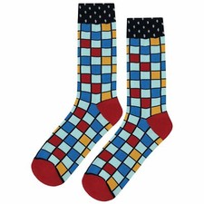 NWT Square Craze Dress Socks Novelty Men 8-12 Multicolor Crazy Fun Sockfly