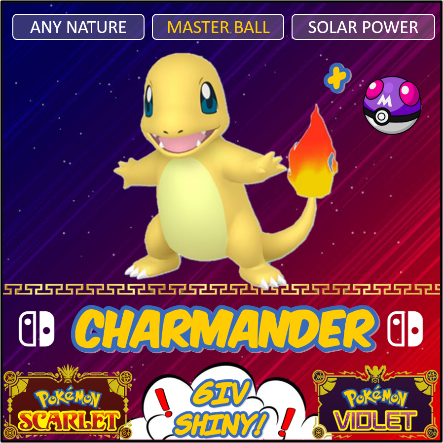 Pokemon Scarlet Violet 6iv Shiny Charmander W Master Ball New Charizard Ebay
