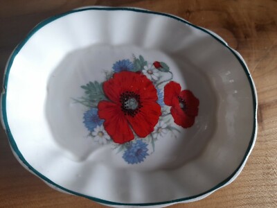 Fine China Total Elegance Staffordshire Fine Bone China Tablett - 4 x 5,'' Mohnblumen