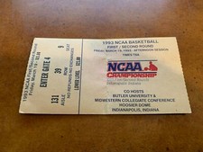 1993 NCAA Basketball Tournament Midwest Ticket Kansas Jayhawks Indiana Hoosiers