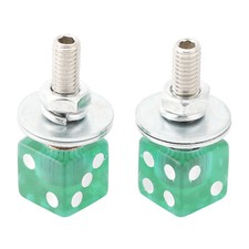 2* M6 Plastic Custom Head Dice License Plate Frame Screws Bolts Hardware Green