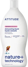 ATTITUDE Dishwashing Liquid, EWG Verified, Vegan Dish Soap, Plant Based, Natural
